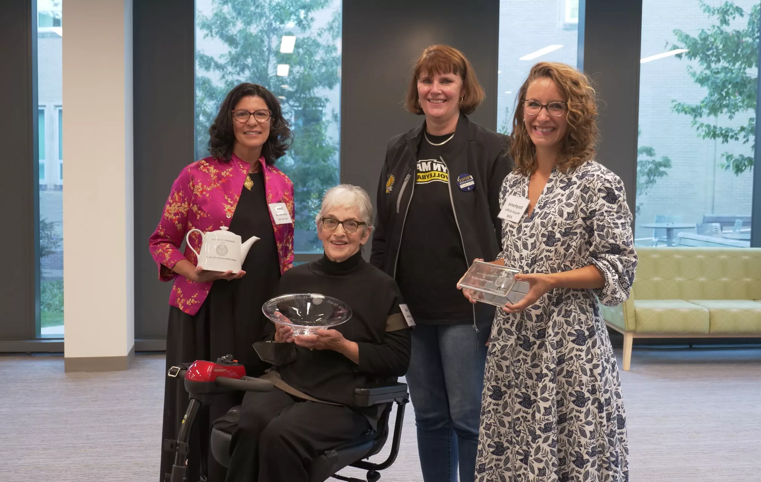 Stephanie Wujcik Griffin ’08, Kim Cassidy, Juliet Goodfriend ‘63, and Saskia Subramanian ’88 MA ‘89